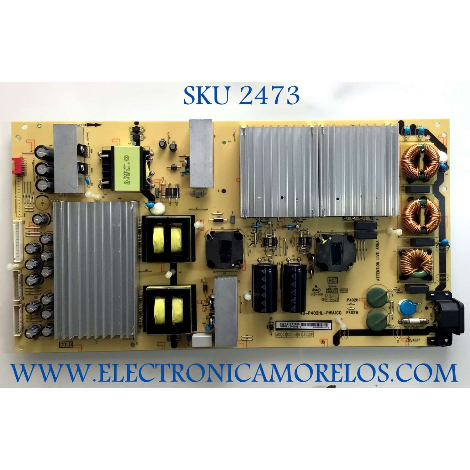 FUENTE PARA TV TCL NUMERO DE PARTE 30805-000048 / 40-P402HL-PWA1CG / CCP-508 / P402H  / P402W / MODELO 65R646